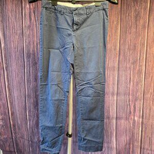 Crown & Ivy Blue Straight Leg Chino Pants Women’s Size 4 Cotton Stretch Casual